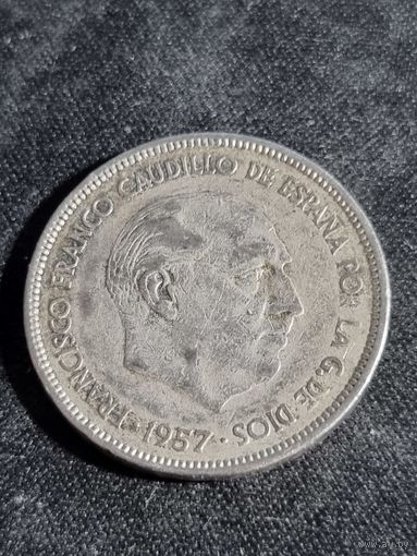 Испания 25 песет 1957