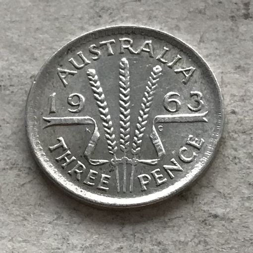 Австралия 3 пенса 1963 Елизавета II - серебро 0,500