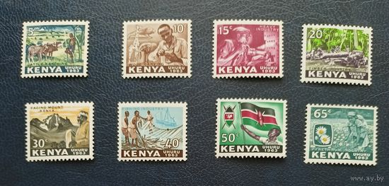 Кения** 1963 первые марки независимой Кении фауна флаг