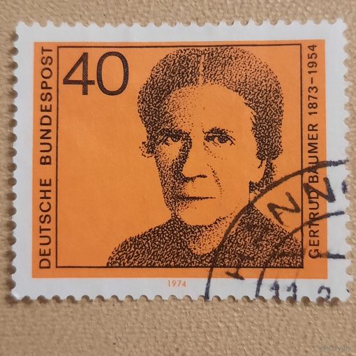 ФРГ 1974. Gertruda Baumer 1873-1954