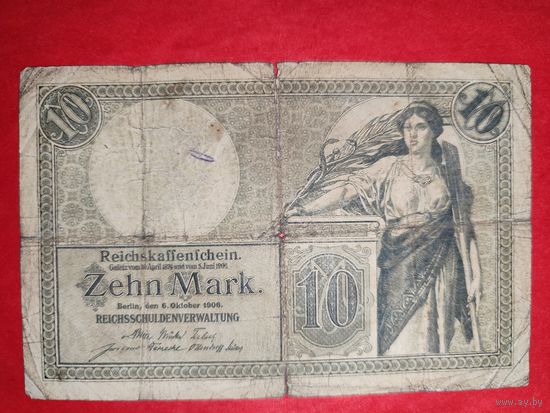 Германия 10 марок 1906