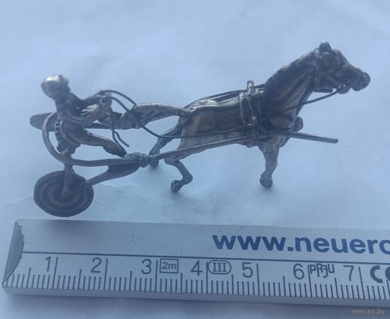 Статуэтка-миниатюра "Наездник" серебро (Западная Европа)