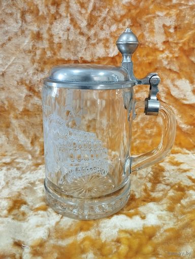 Кружка пивная с крышкой, объем 0,5 л. Original Bierzug, Германия