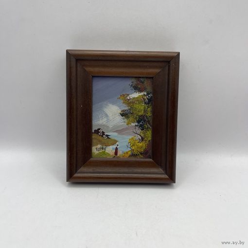 Миниатюрная картина маслом Горный пейзаж. Италия. 3753