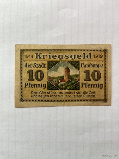 10 пфенигов (нотгельды) г. Германия Камбург-1402