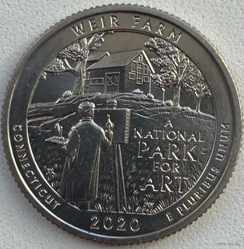 США 25 центов (квотер) 2020 г. S. Ферма Дж. А. Вейра. Штат Коннектикут
