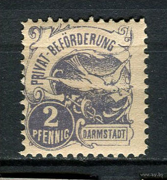 Германия - Дармштадт - Местные марки - 1895 - Птица с письмом 2Pf - [Mi.2] - 1 марка. MNH.  (Лот 95CW)