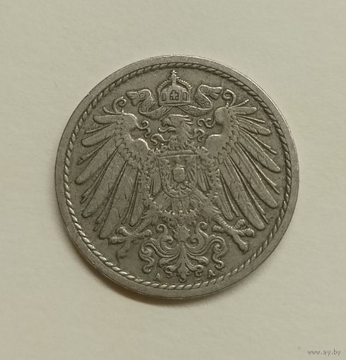 Германия 5 пфеннигов, 1911 год А