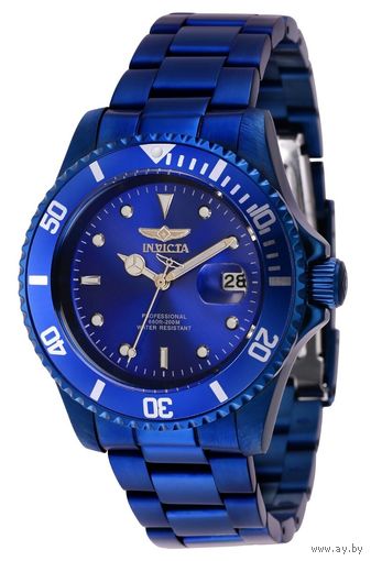 Часы Invicta Pro Diver Automatic Blue Label, новые. Механика, оксидированные корпус и браслет. Водозащита WR 200 м по ISO 22810.