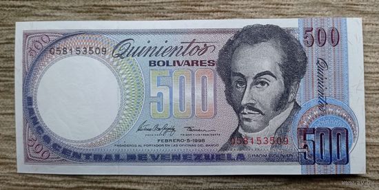 Werty71 Венесуэла 500 боливаров 1998 UNC банкнота