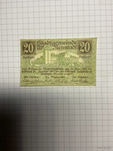 20 геллеров (нотгельды) Австрия.-2412