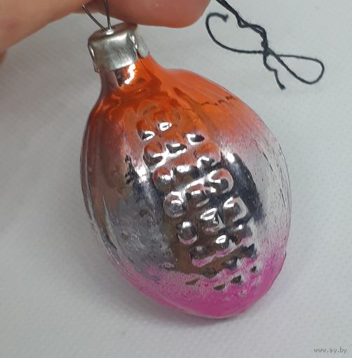 Ёлочная игрушка Бутон Оранж, стекло. СССР