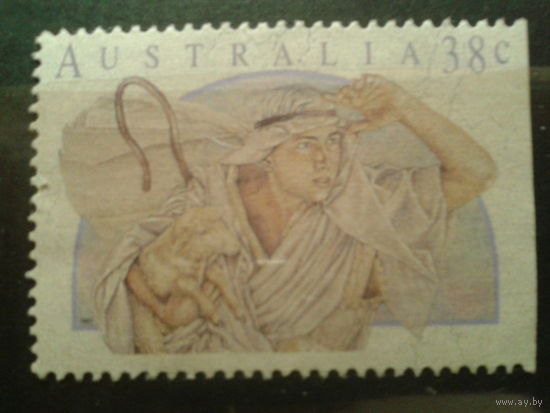 Австралия 1991 Рождество, марка из буклета с обрезом