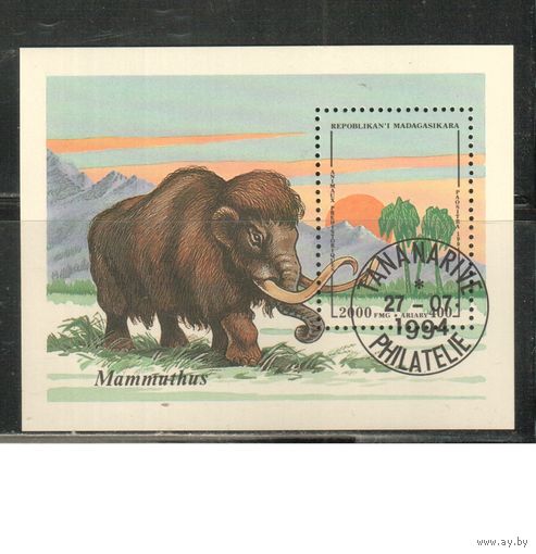Мадагаскар-1994 (Мих.Бл.257) гаш. , Фауна, Мамонт