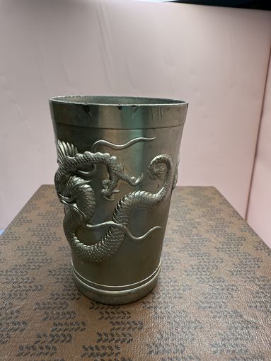 Старт с 1 рубля ! Стакан/рюмка  металл старый Китай ,Дракон !