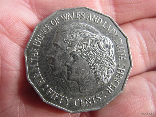 Австралия. 50 центов, 1981 Свадьба Принца Чарльза и Леди Дианы. С 20 копеек. Распродажа коллекции. Смотрите другие лоты.