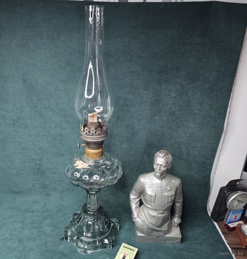 Старт с 1 Рубля !!! Большая 50см СССР Стеклянная Лампа Керосиновая рабочая Производство Могилев  !!!