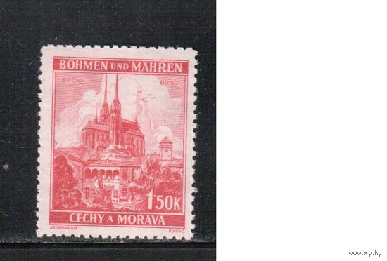 Германия(Оккупация Боснии и Моравии)-1939,(Мих.30 ) ** , Стандарт, Война,Архитектура, Брно,
