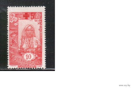 Французское Сомали-1915,(Мих.121)  * , Французские колонии, Стандарт,Надп.Красный Крест(одиночка)