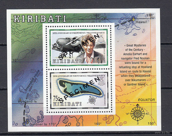 Авиация. Кирибати. 1999. 1 блок (SPECIMEN). Michel N бл40 (- е)