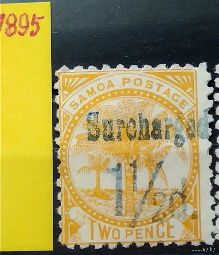 SAMOA САМОА\120в\ 1895, Ми 19а, пальмы надпечатка