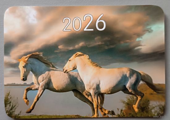 Лошадь. Календарик, глянец, 2026. Траско