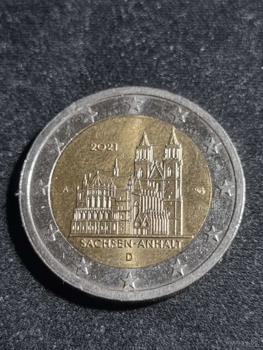 Германия 2 евро 2021 Саксония-Анхальт Магдебургский собор D