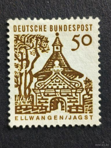 Германия 1964. Здания Германии 12 века. Ворота замка, Эльванген (Ягст)