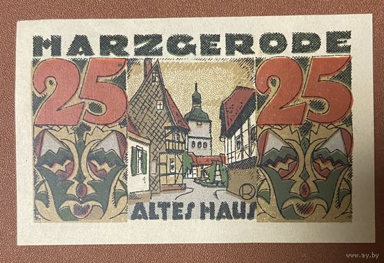 Нотгельд 25 пфеннигов 1921 год. Гарцгерод. Веймарская республика