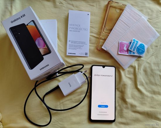 Смартфон Samsung Galaxy A32 SM-A325F/DS 4GB/128GB +подзарядное, бампер и 2 защитных стекла!