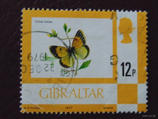 Гибралтар 1977 г. Бабочка.