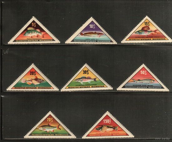 Монголия-1962(Мих.313-320) , **  , Морская  Фауна , Рыбы (полная серия)