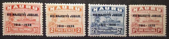 Британские колонии. Науру 1935 г. SG40-43 полная серия MNH/MLH