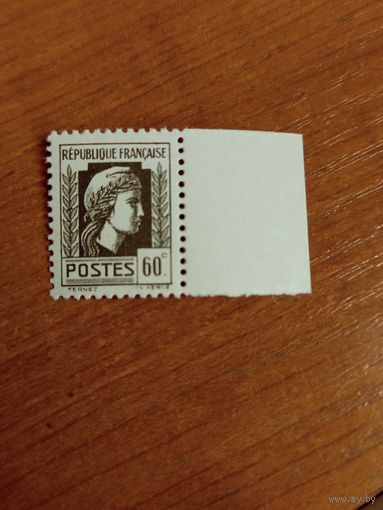 1944-45 Франция колония Алжир Французский Комитет Национального Освобождения Марианна чистая клей MNH** (5-3)