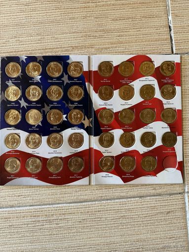 Набор монет 1 доллар Президенты США 39 штук в альбоме