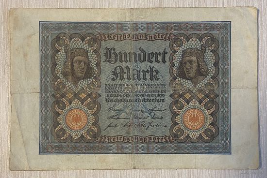 Банкнота 100 марок 1920 год. Веймарская республика