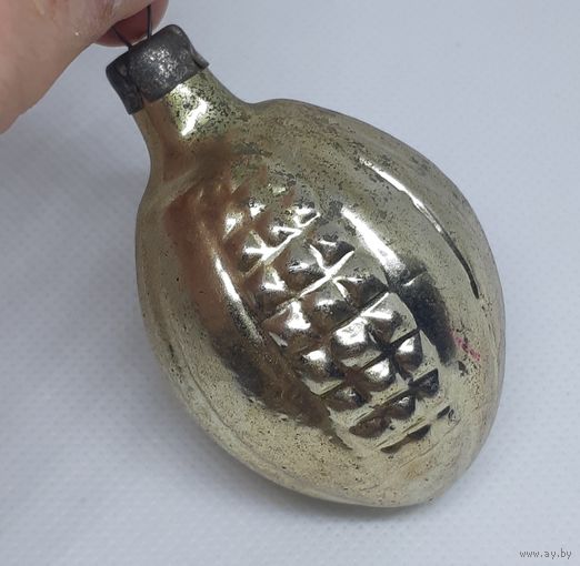 Ёлочная игрушка Бутон Серебро, стекло. СССР