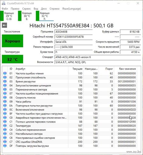 Жесткий диск HGST Travelstar 5K750 500GB (HTS547550A9E384)