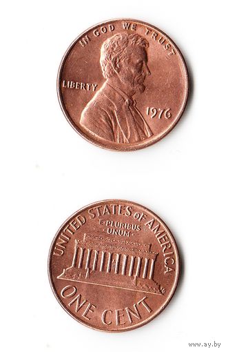 1 цент США 1976 года