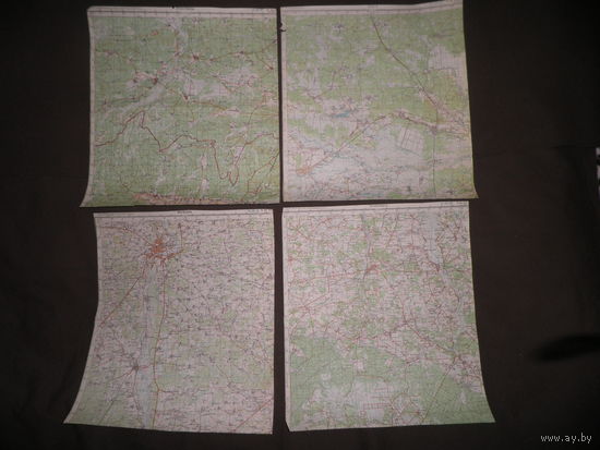 Карты (39х34 см)Могилёв,Волковаск,Лелчицы,Пинск.70-е г.С рубля.