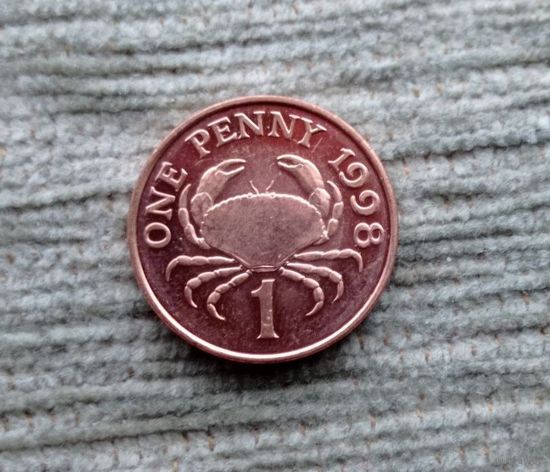 Werty71 Гернси 1 пенни 1998 Большой (сумчатый) краб Блеск