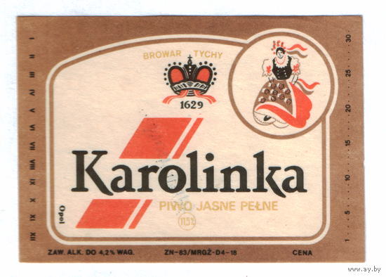 Этикетка пива Karolinka Польша П734