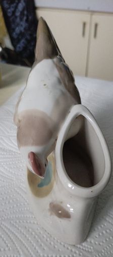 Фарфор СССР. Карандашница Курица и жук. 53-57 год