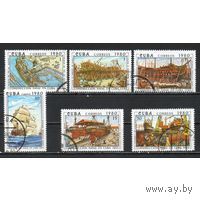 Марки Куба 1980. История караблестроения. Полная серия из 6 марок.