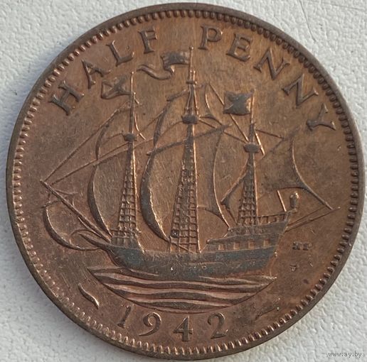Великобритания 1/2 пенни 1942 г.
