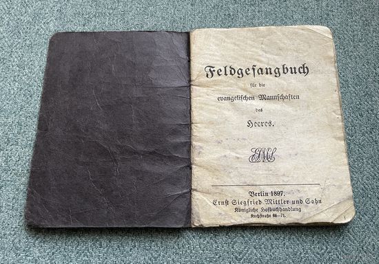 Германия. Антикварный полевой песенник для солдат. Берлин 1897 год / с 1 РУБЛЯ