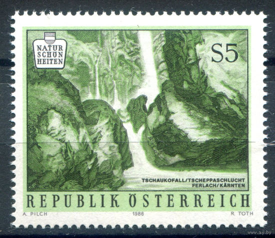 Австрия - 1986г. - водопад Чауко - 1 марка - полная серия, MNH [Mi 1853]. #3-WB-Z-1-28