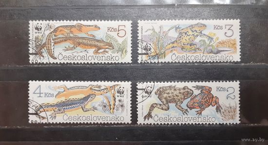 Чехословакия. 1989 год. Фауна. Земноводные, пресмыкающиеся (1084)