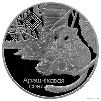 Sonya Свіцязянскі серии Заказнікі Беларусі . Заповедник Свитязянский . Орешниковая соня ,   1 рубль , 2023 год , м\н .  тираж 1500 штук .