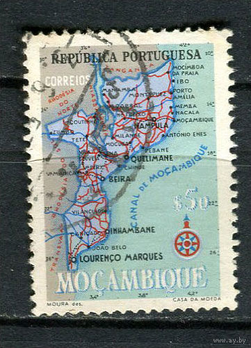 Португальские колонии - Мозамбик - 1954 - Карта 50С - [Mi.443] - 1 марка. Гашеная.  (Лот 69Fw)-T25P34